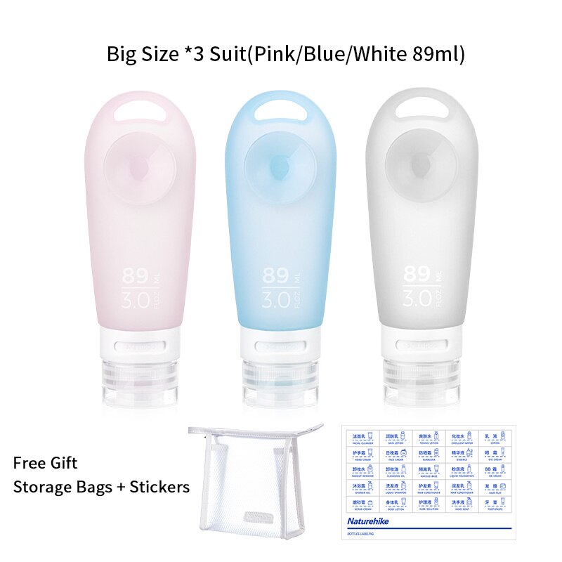 Naturehike 89ml silikonpåfyllningsflaska utomhus portabel dam/män duschschampogel lätt liten emulsionspåfyllningsflaska företag: Bigx 3