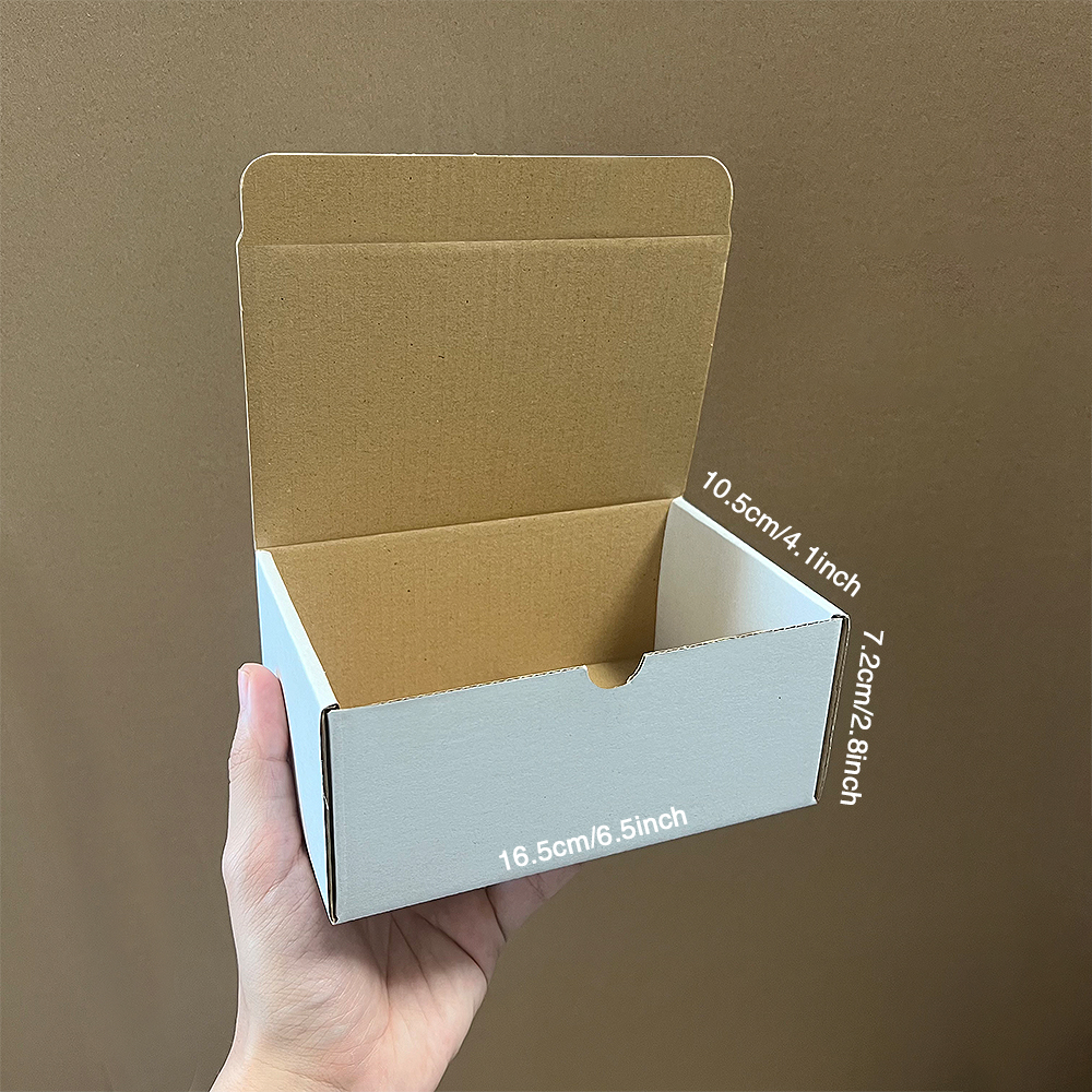 Boîte d'emballage en papier ondulé pliable blanc, 10 pièces/lot, boîte en Carton de mariage pour petites entreprises, boîte de rangement d'emballage, boîte de courrier: Gris clair