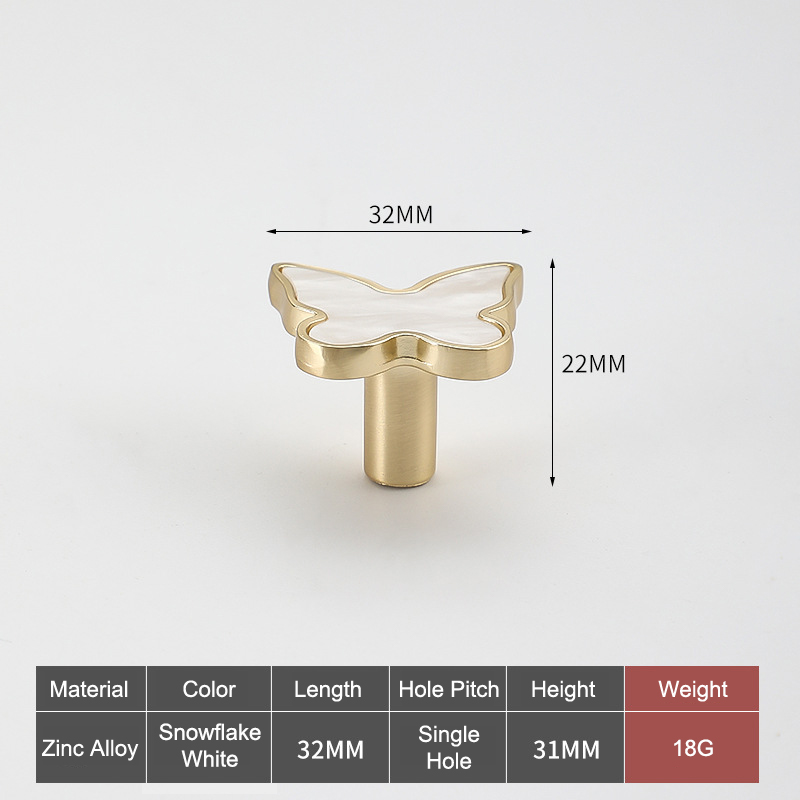 Manijas para cajones, muebles de armario, manijas de cocina para perilla de gabinete, puerta, cajón, muebles, manija en forma de mariposa: YELLOW