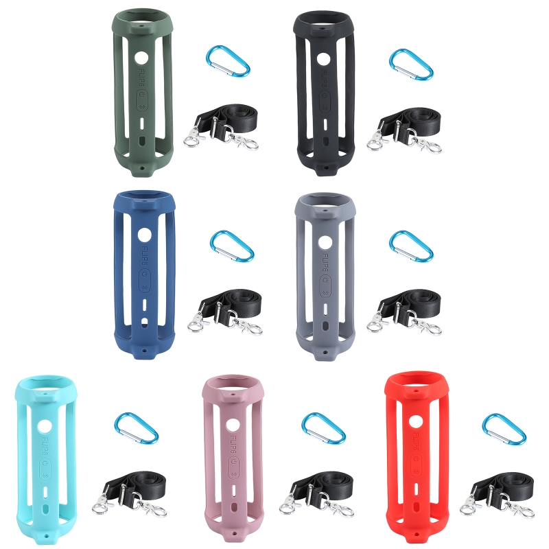 Siliconen Beschermhoes Voor Jbl Flip 6 Speaker Travel Case Klassieke Stijl Gevallen Met Schouderriem Haak