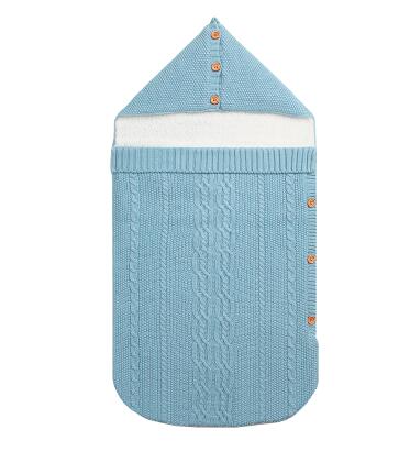 Baby soveposer vinter varm spædbarn fleece svøb tæpper 0-6m nyfødte klapvogn sengetøj indhyller børn sovesæk: 82 w 417 lyseblå
