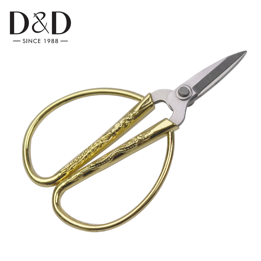 1Pc Europäischen Vintage Gold Nähen Schere Drachen Muster Stickerei für Hand Stoff Cutter Schneider Schere Nähen Werkzeuge