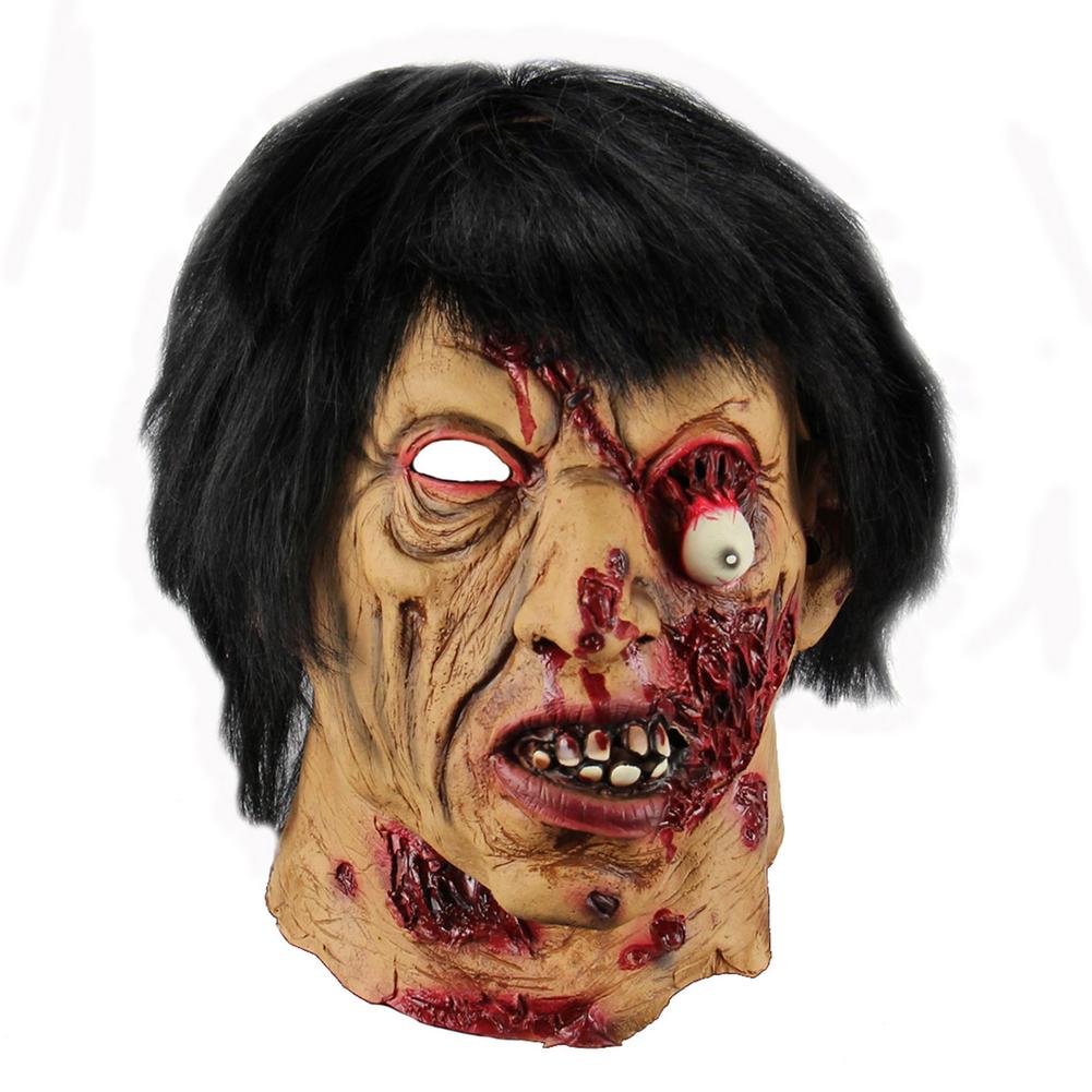 Headgear Halloween Scary Mask Face Cover Anonymous Masks Halloween Horror Latex Eye-Blasting Horror Props Coaplay Headware
