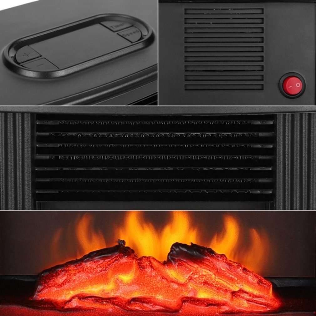 1000W Desktop Mini Electric Fireplace Heater Electric Heater Warm Air Heater Desk Table Heater for Home Office