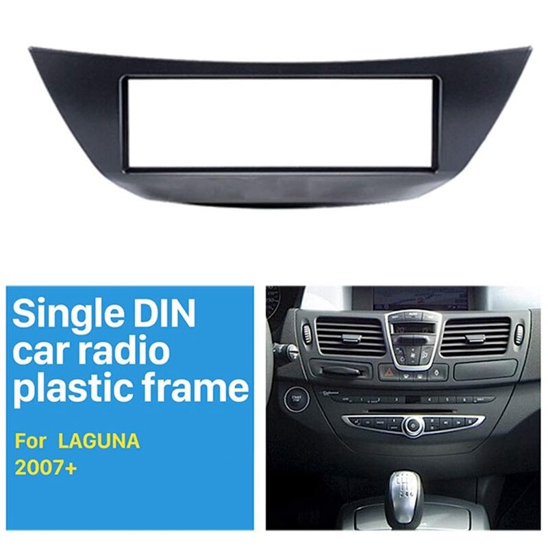 1 Din Car Radio Facia for Renault Laguna III 2007 DVD Stereo CD Panel Dash Kit Trim Fascia Dashboard Frame Black: Default Title