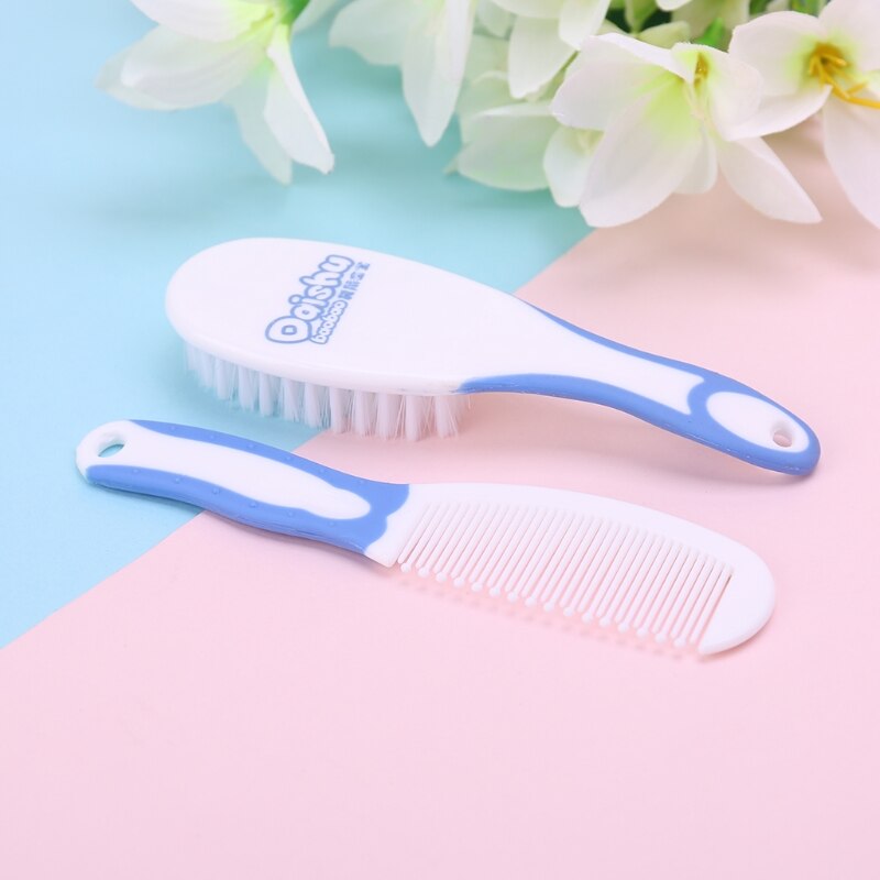 1 Set Baby Brush Comb Hair Massage Head Scalp Newborn Kids Care Preparation Kit Cute