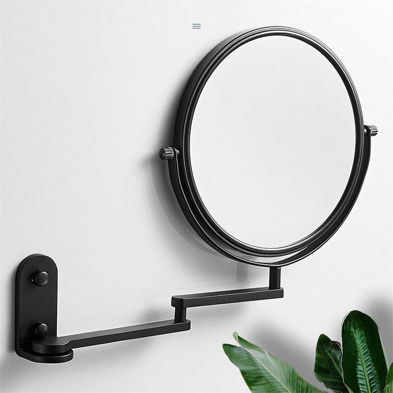 8 "sorte makeup spejle 1 x 3 forstørrelsesglas aluminium kosmetisk spejl badeværelse dobbeltsidet vægmonteret badespejl