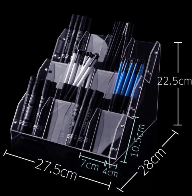 Acrylic Pen holder Eyebrow Eyeliner Pencil Make-Up Pen Display Multifunction Exhibition Stand Jewelry storage box: Three layers 12 grid
