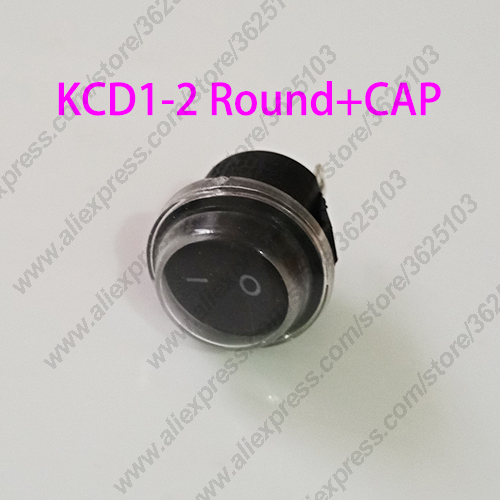 100 Pcs 2Pin Rocker Schakelaar 15 Mm KCD1-2 3A 250 V/6A 125V On-Off Panel Vorm ronde: Switch add cap