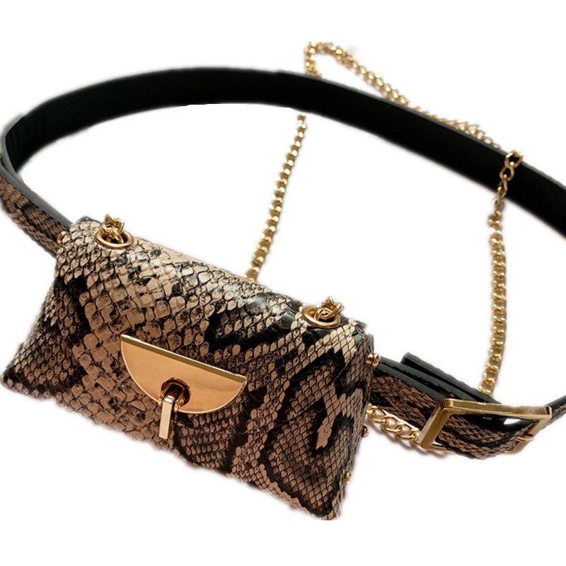 Doranmi Punk Stijl Fanny Pack Vrouwen Taille Zakken Snake Stijl Taille Verpakking Ketting Vrouwelijke Riem Tassen Kleine Borst tas Nerka BG467
