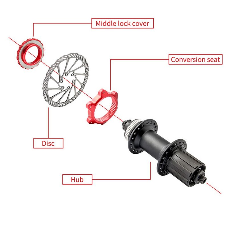 Centerlock To 6-hole Adapter Middle Lock Turn Six Nails Flower Drum Conversion Seat 6 Hole Brake Disc Center Lock For 6 Bolt
