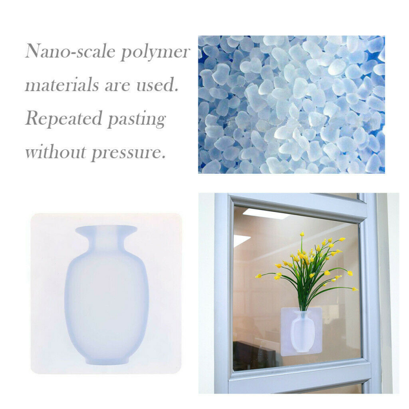 Indoor Wall Hanging Rubber Silicone Vase Flower Pots Plants Vertical Container Water Bottle Home Gardening Decoration Supplies