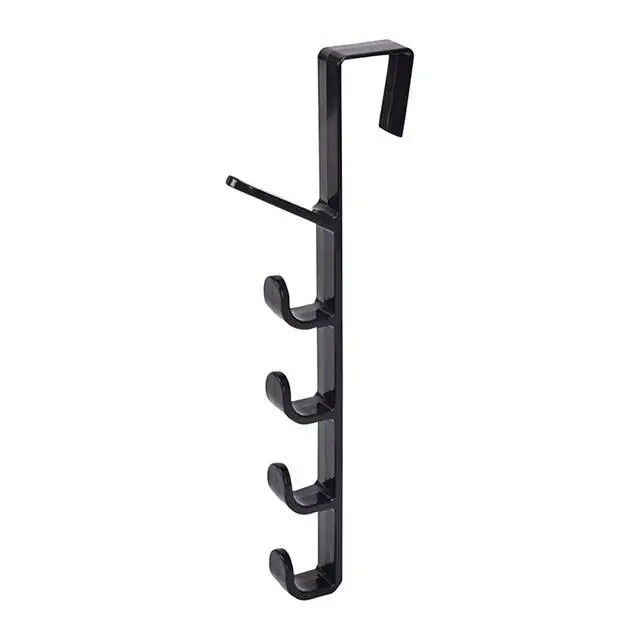 Behind the Door Coat Hook Hanger behind the Door Cabinet Wardrobe Dormitory Door Hook Storage Rack: black