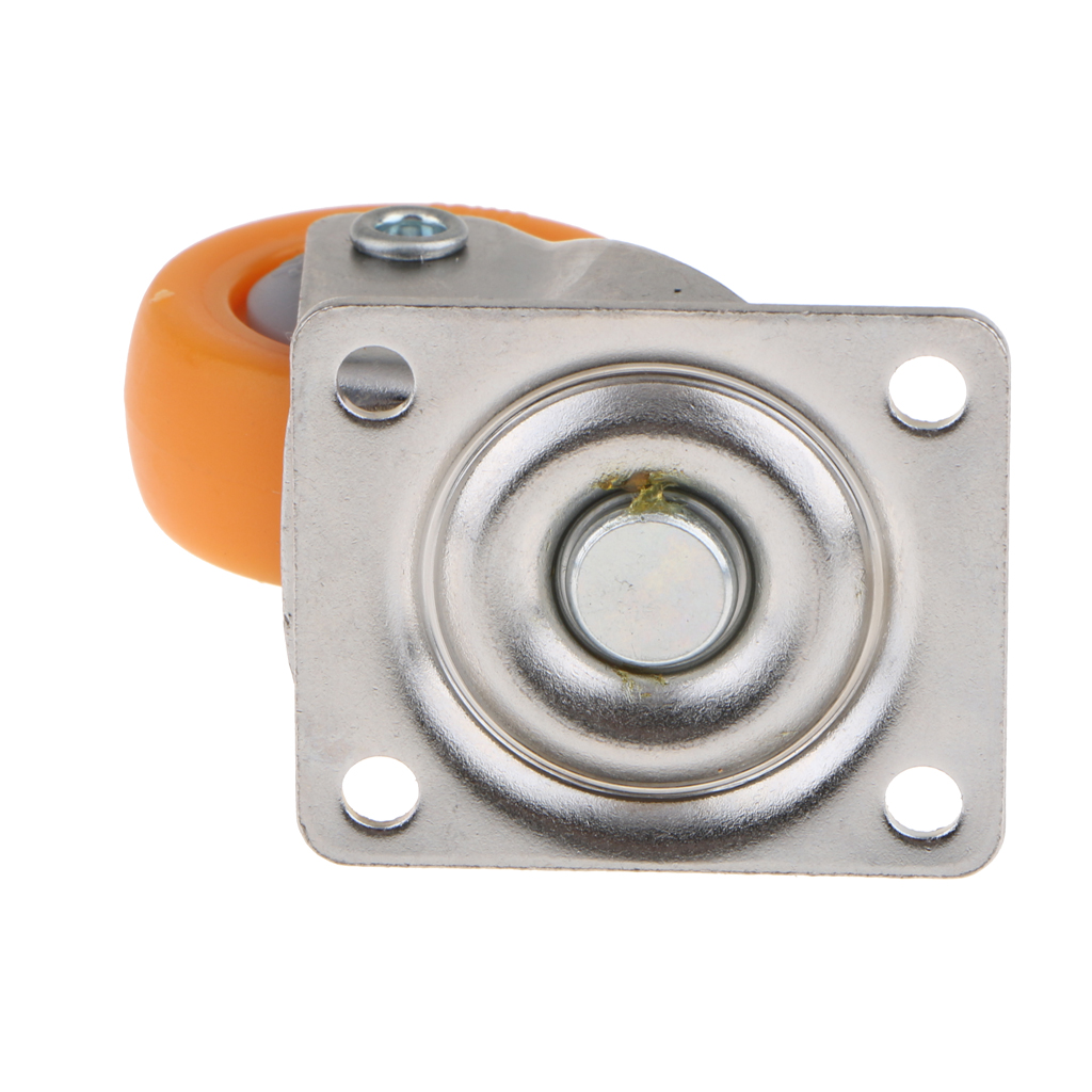 4 X Swivel Caster Wheels Supermarket Trolley Castors Orange Nylon 32mm 17kg