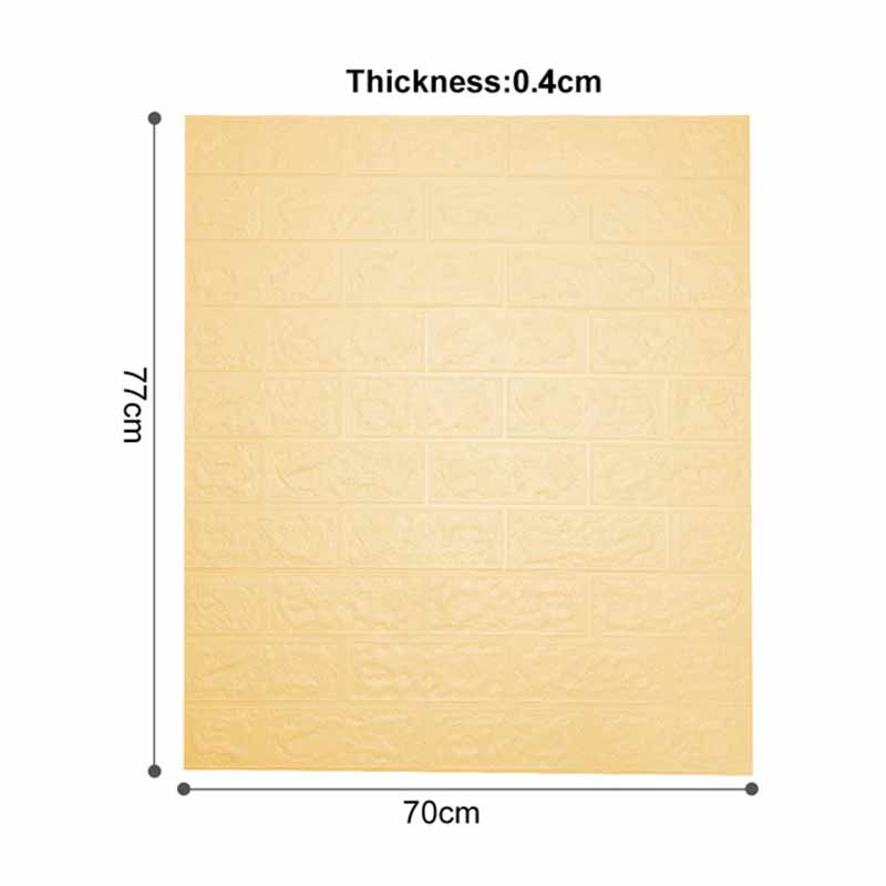 3D Wall Stickers Brick stone pattern Self-Adhesive Wall paper Waterproof DIY 70*77cm 3D Marble Brick Wall Papers for Kids Room: Yellow