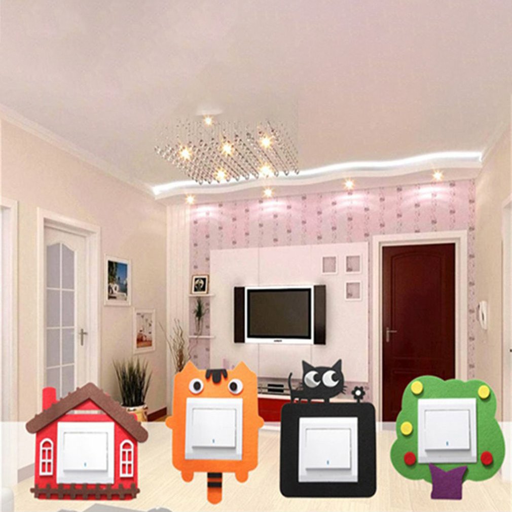 Bande dessinée chaude feutre creux interrupteur autocollant interrupteur mural manchon interrupteur mural couverture décorative accessoires de décoration de la maison
