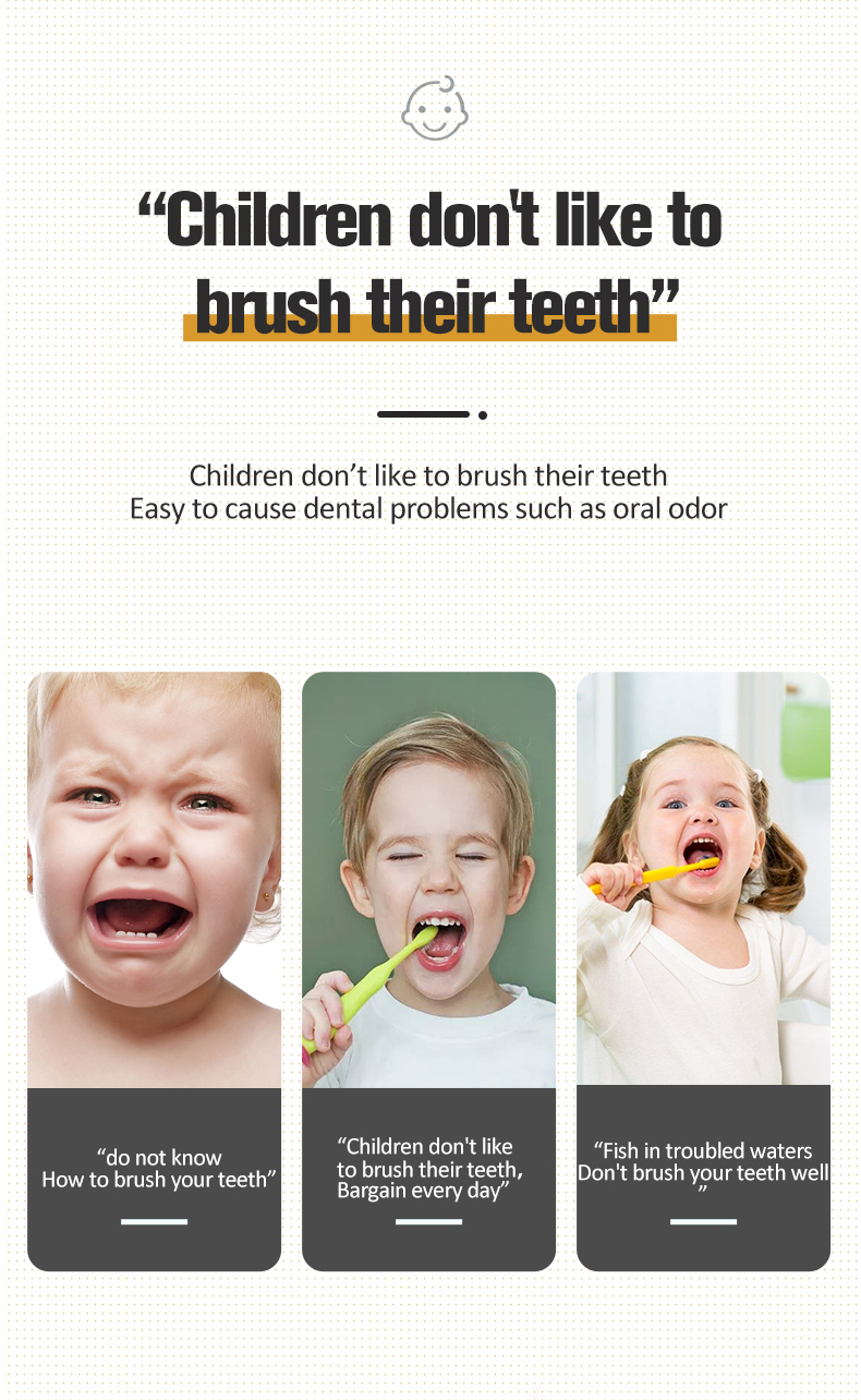 Electric Toothbrush for Kids Children Automatic Sonic U Shaped Brush Head Smart 360 Degrees Escova De Dentes Elétrica Infantil