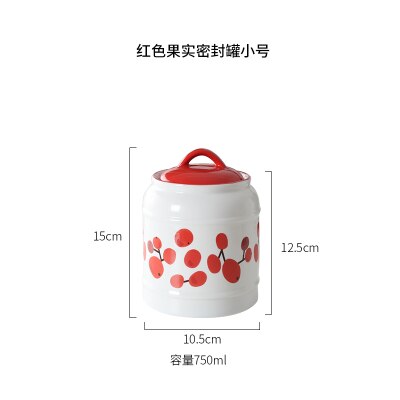 Japanischen stil Keramik Gläser, Haushalt Lebensmittel Lagerung Gläser, Versiegelt Gläser, Küche Kaffee Zucker Gläser, getreide Lagerung Tanks, Tee Gläser: Red-750ml