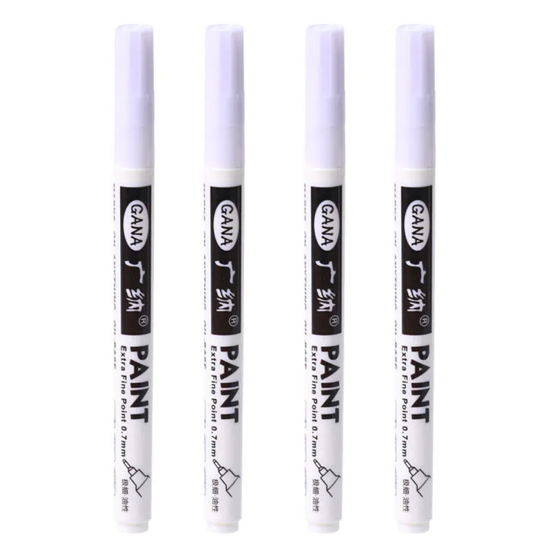 Rotulador permanente 4 unids/set bolígrafo de pintura aceitosa blanca para pintura rupestre piedra cerámica vidrio madera neumático tela Metal pintura acrílica 0,7mm: Gris oscuro