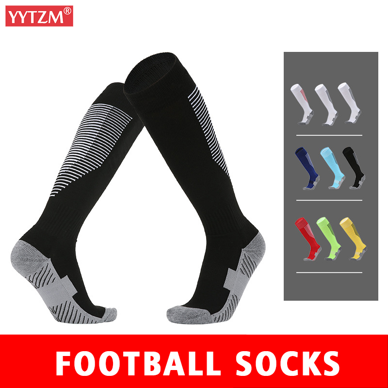 Sports Cycling Woman Men Compression Football Socks High For Sport Men&#39;s Cotton Yoga Long Towel Bottom Over Knee Stripe Socks