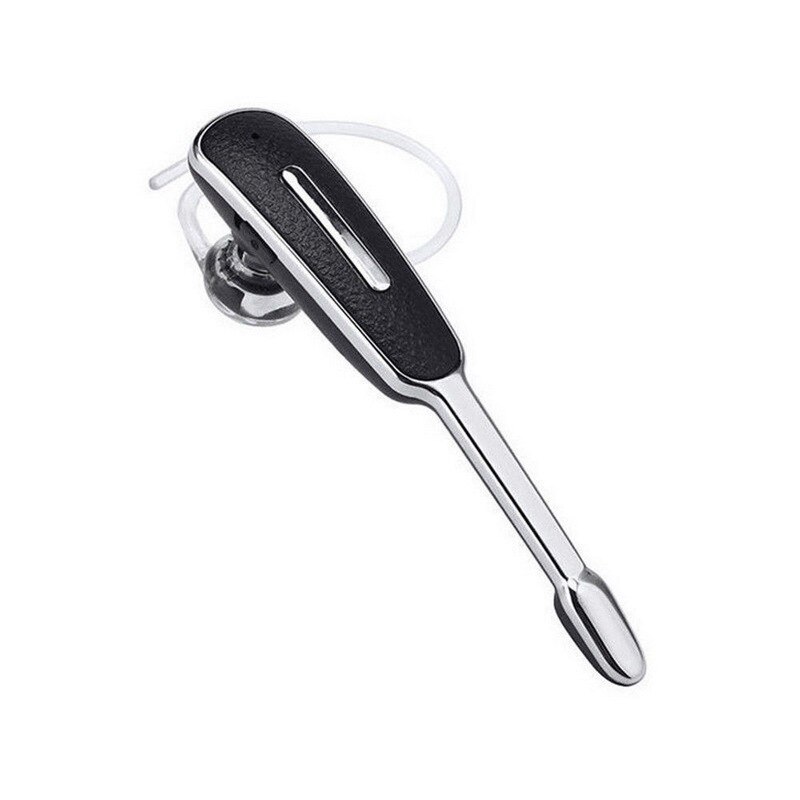Stereo 4.0 bluetooth headset business långrandigt präglat läder öronmonterat tryckknappsheadset: Svart och silver