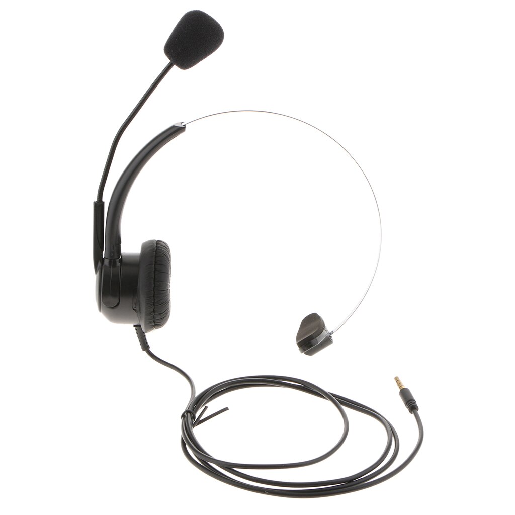 Monaural Headset with Mic, 3.5mm Plug, Compatible for Mobile Phone &amp; Laptop