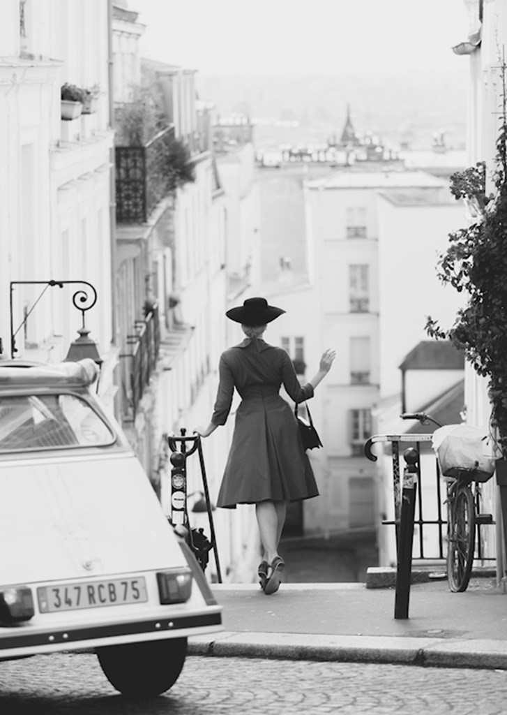 Fotos de fotografía en blanco y negro, imagen impresa en lienzo, globos negros, para mujer, Tour Eiffel, cartel de coche Vintage, decoración del hogar: Verde / 8x12