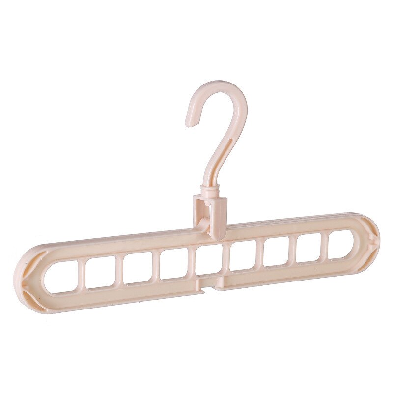 Multi-port Support Circle Clothes hangers 9 Holes for clothes Drying Rack Plastic Hangers Clothing Storage Magic Hanger: light pink