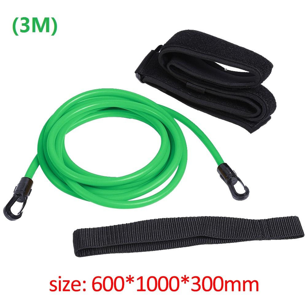 Cinturón de resistencia ajustable para Entrenamiento de natación, Bungee de natación para niños y adultos, ejercitador de fuerza de seguridad, cuerda elástica, ejercitador de natación: 60x100x30cm Green