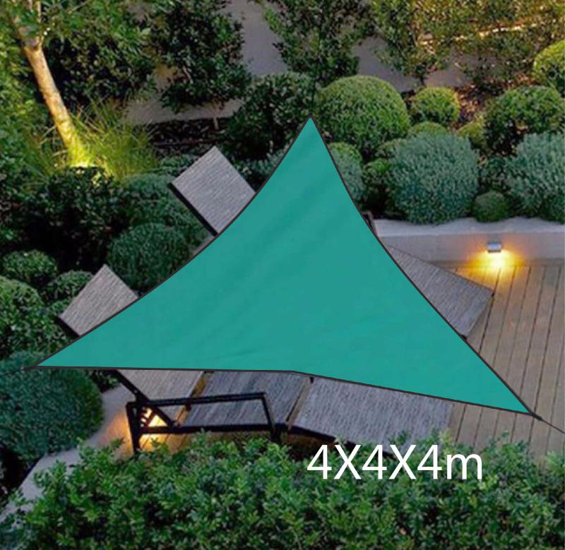Triangle soleil abri auvent auvent abris Anti-UV soleil ombre voile imperméable tente bâche Portable en plein air Camping pique-nique tissu: 12 4X4X4m