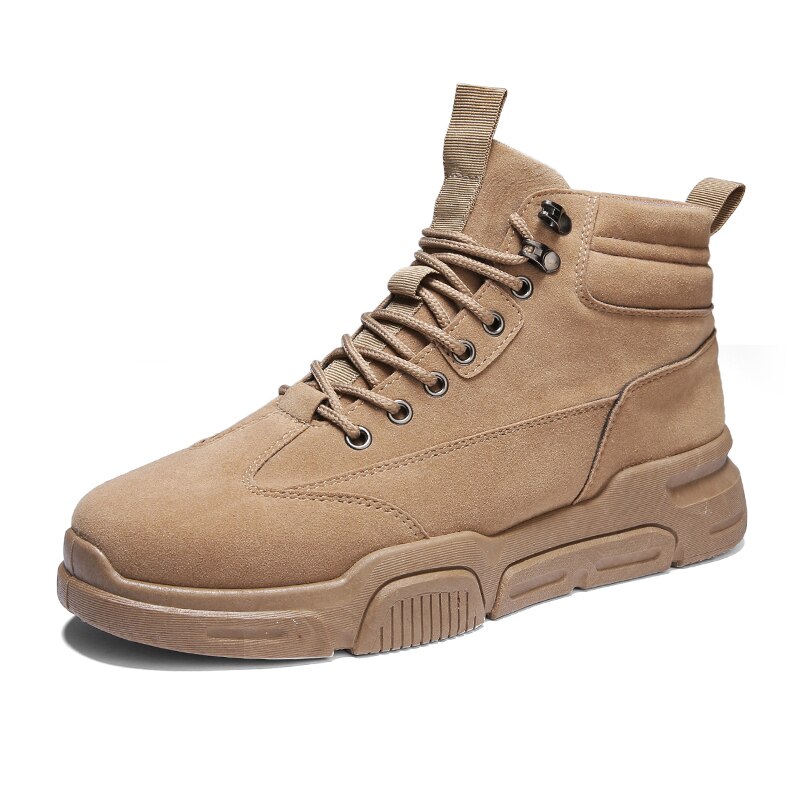 Men's casual shoes Winter shoes men black shoes High canvas shoes men Non-slip wear shoes for men Platform: Khaki / 7