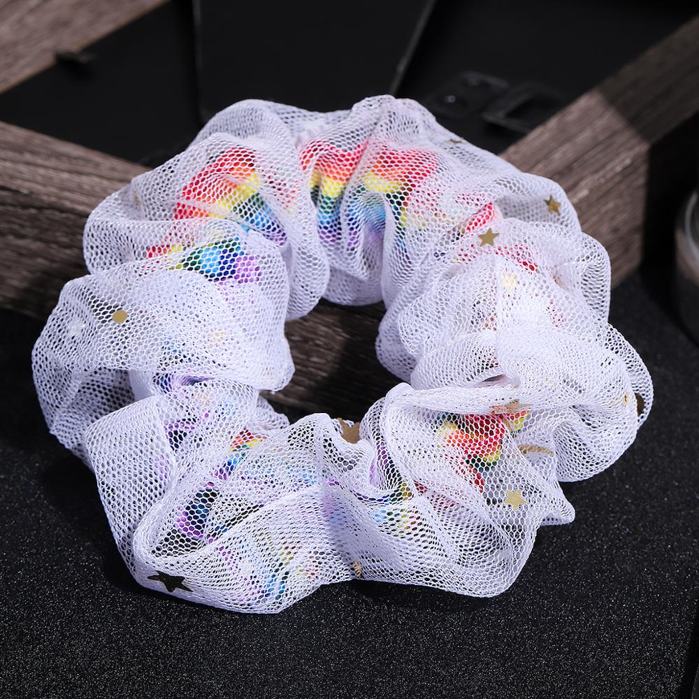 Blød chiffon kvinder hår scrunchie elastiske hårbånd jule strækbart hår bånd hestehale lilla ensfarvet tilbehør
