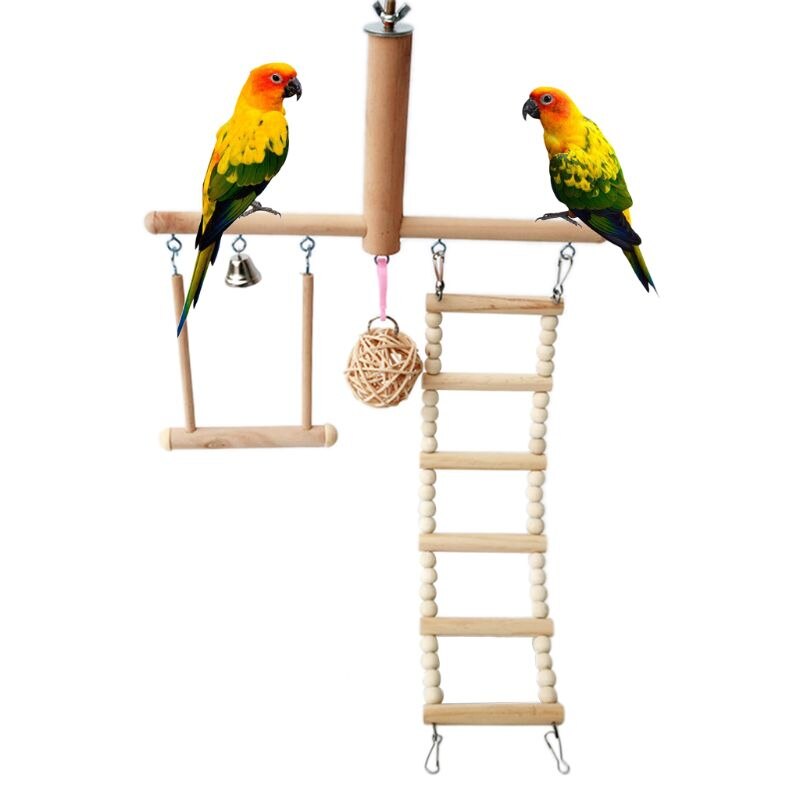 Image showcasing Bird Cage Stand Play Gym Conure Parrot Perch Playg... – Grandado