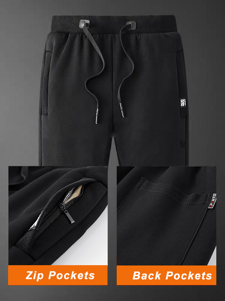 Pantalones de chándal de invierno para hombre, pantalones de chándal gruesos y cálidos de lana, ropa deportiva con bolsillos y cremallera, pantalones de chándal informales de algodón de talla grande 6XL 7XL 8XL
