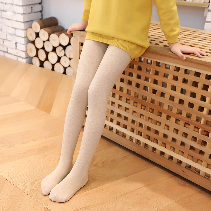 Children's leggings winter thin velvet medium-thick little feet baby cotton outer wear watermelon crotch girls pantyhose: oat / XL  120-135cm