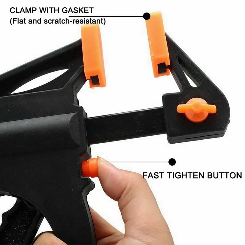 4 Inch Spreader Work Bar Clamp F Clamp Gadget Tool DIY Hand Speed Squeeze Quick Ratchet Release Clip Kit Wood Working