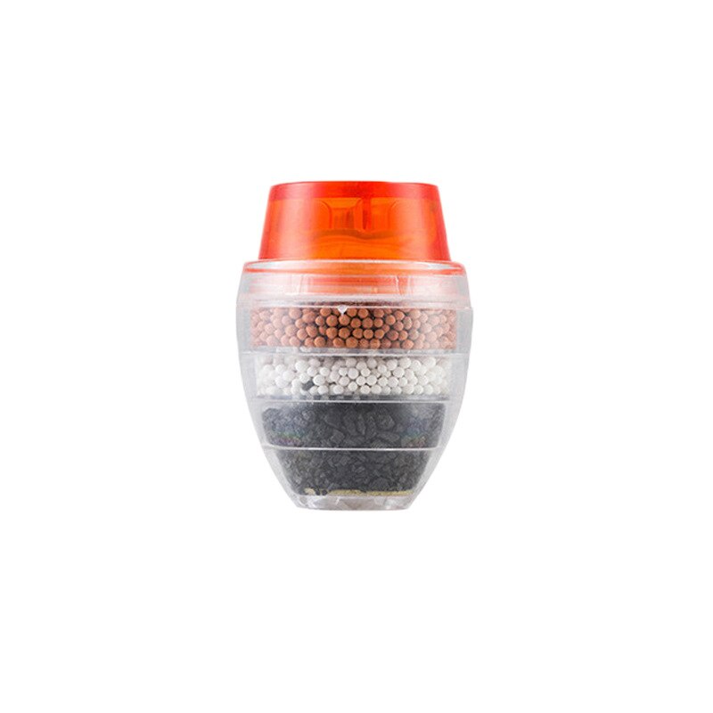 Purificador de agua de carbón activado de 5 capas, filtro de grifo de cocina, filtros de montaje de grifo de baño, herramienta de purificación para uso doméstico: Rojo