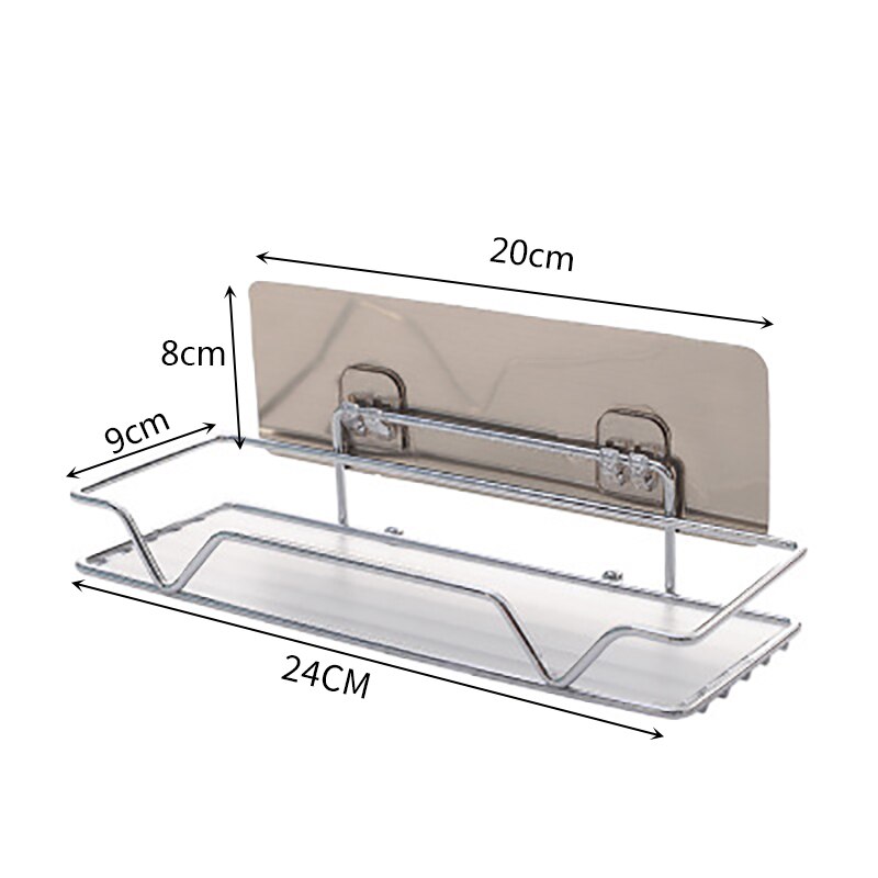 Badeværelseshylde hjørne opbevaringsstativ organizer brusevægshylde med sugekop køkken badeværelseshylder: Zwj -1002-1