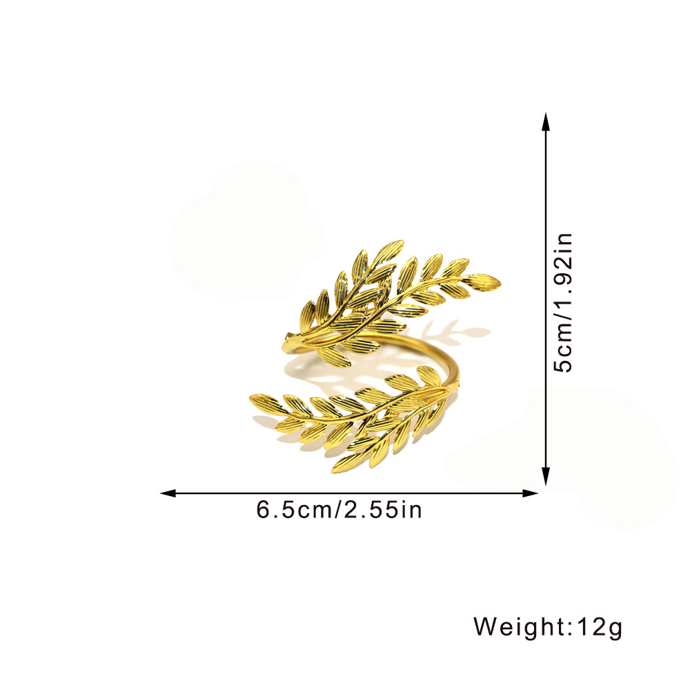 Servilleteros dorados de trigo, servilletero de hoja de Metal para Festival de la cosecha, decoración de mesa de cena para de boda y Acción de Gracias de otoño