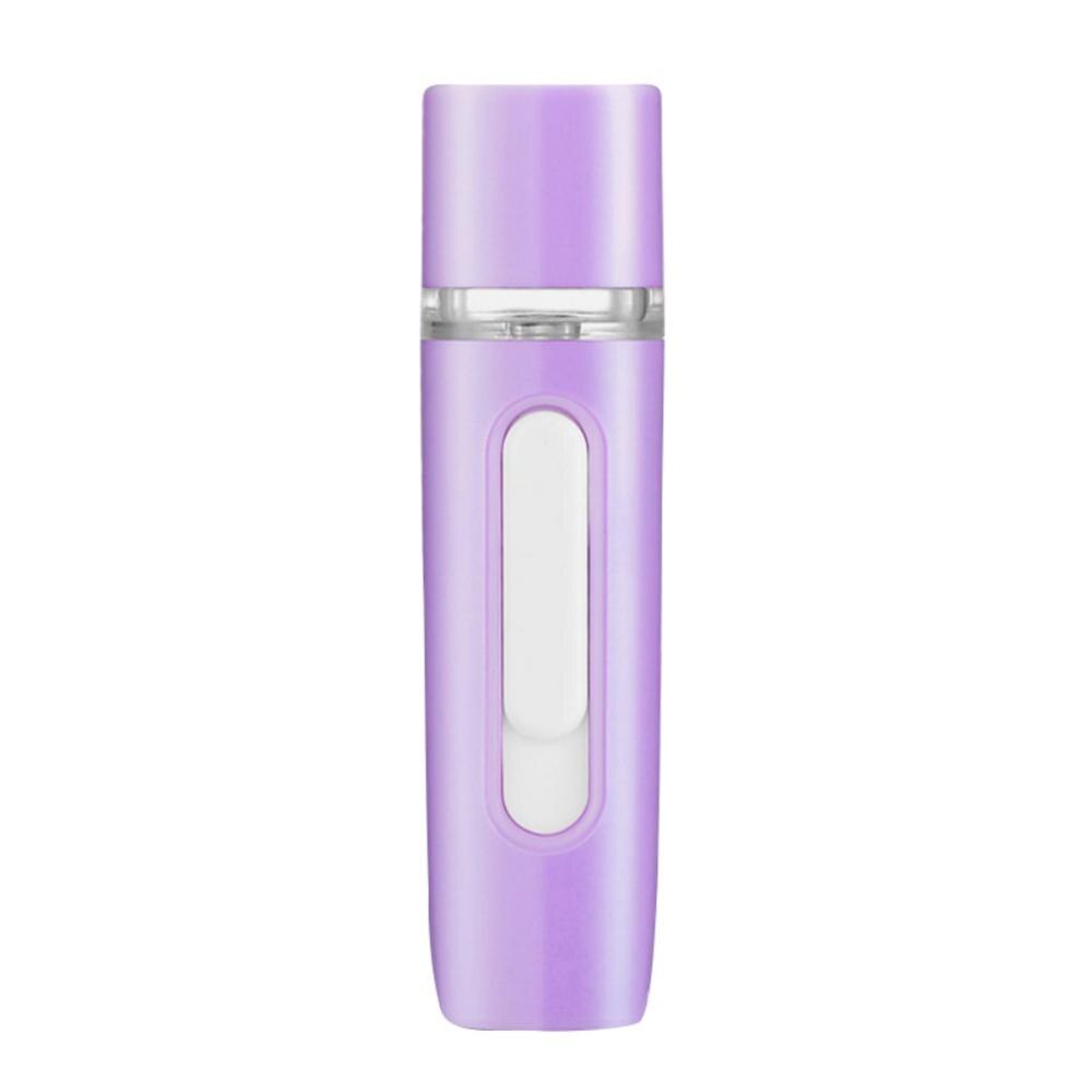 Mini Portable Nano Mister Ultrasonic Moisturizing Spray Face Steamer Handheld Humidifier Chargeable With USB Port: Purple