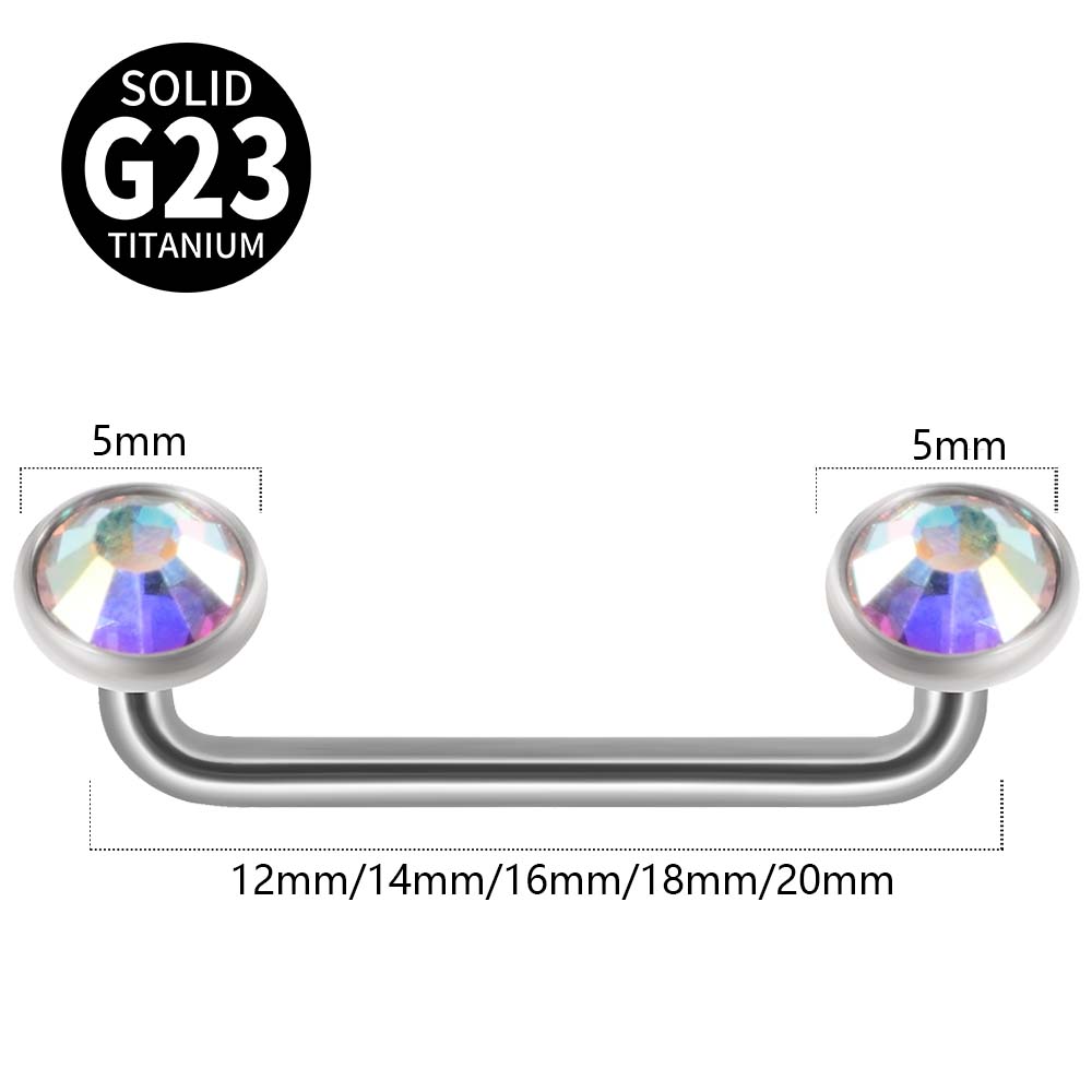 1PC G23 Titanium Surface Piercings Double Ball Staple Dermal Anchor14G Internal Threaded Cone Micro Dermal Anchors Bar Jewelry: WHITE / Black Gun Plated