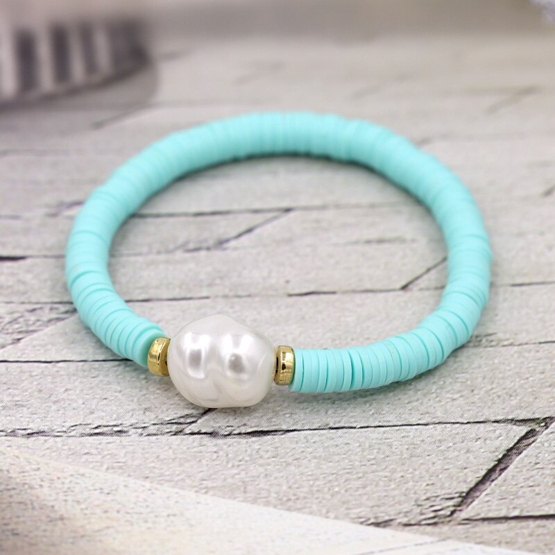 Women&#39;s Bracelet Boho Multicolor Summer Beach Jewelry Imitation Pearl Charm Bracelets for Female Girls: B594n