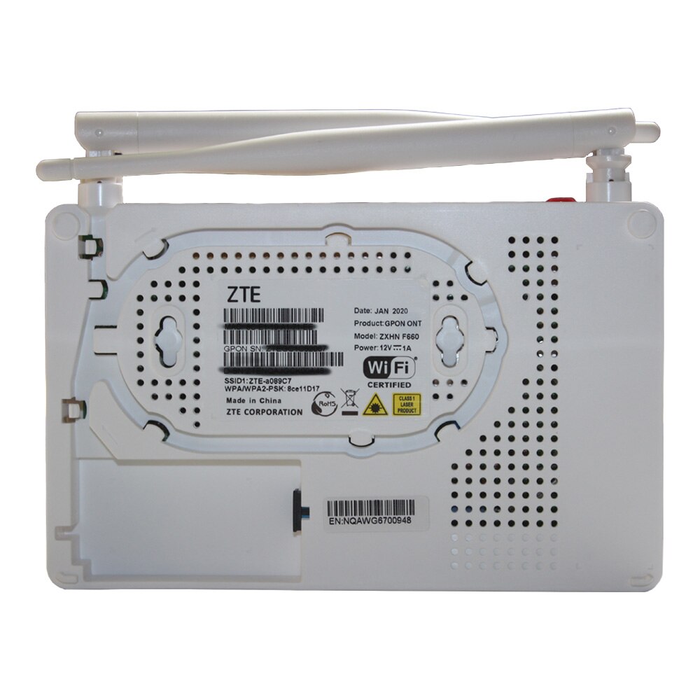 Terminal de fibra ótica sip ftth, terminal original zte zxa10 f660 v8 gpon onu 1ge + 3fe + 1 potes + wifi, firmware inglês