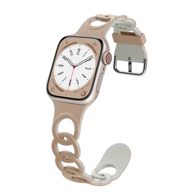 Pasek do Apple Watch Band Ultra 49mm 44mm 40mm 45 Mm 41mm 38mm 42mm Sportowa silikonowa bransoletka z pętlą IWatch Series 8 7 6 3: Niebieskie turkusowy / 12mm