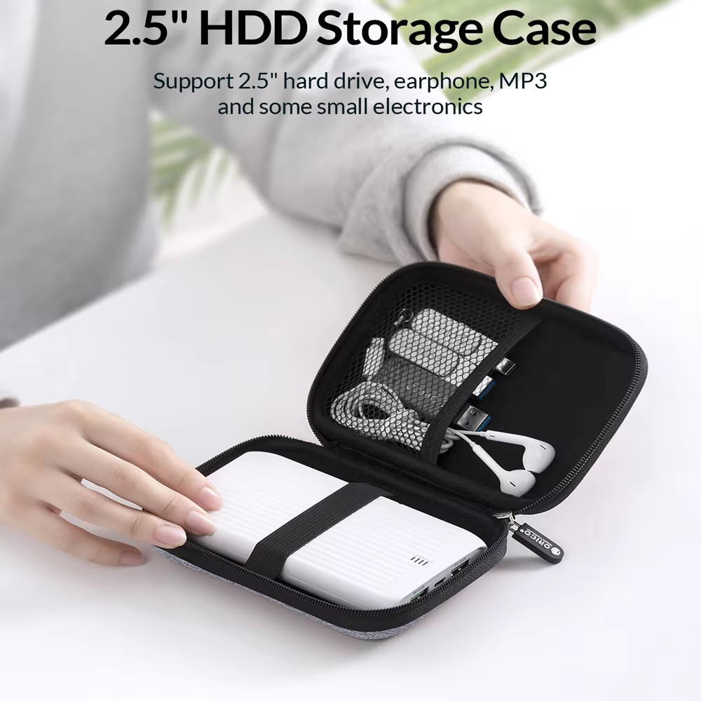 ORICO 2,5 Zoll HDD Box Schutzpaket Tragbare Festplattentasche für externe tragbare Festplattenbox Aufbewahrungstasche Blau/Rot/Schwarz