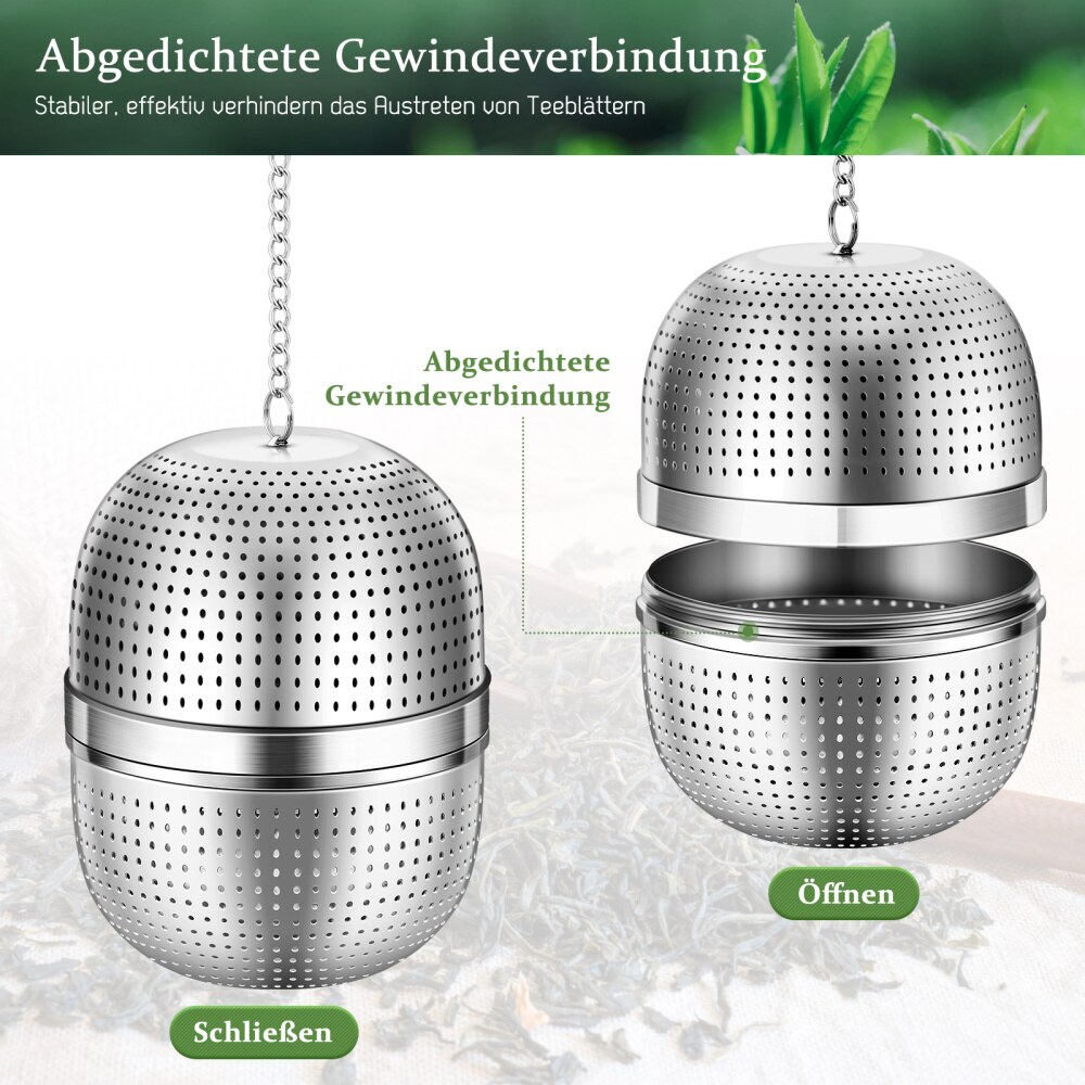 HOMEMAXS 2pcs Tea Infuser 304 Stainless Steel Mesh Tea Infuser Loose Leaf Tea Strainer Premium Tea Filter Tea Interval Diff