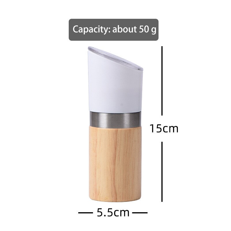 Mini handmatige pepermolen hout + plastic handmatige peper zout kruidenmolen molen kruiden voor keuken maalgereedschap accessoires: Wit