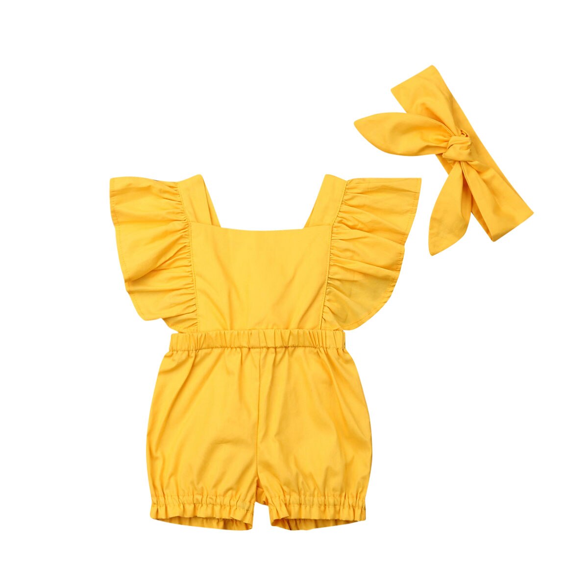 Baby Kleding Ananas Watermeloen Meisjes Romper Baby Zomer Kleding Pasgeboren Ruche Jongens Jumpsuit Baby Meisje Kleding Baby Kostuum: YELLOW / 18m