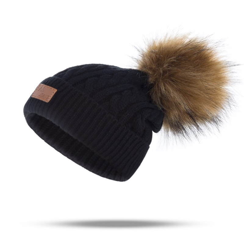 Reakids 2020 pom crianças chapéu de inverno para meninas chapéu de malha gorro marca grosso boné do bebê da menina do inverno quente chapéu