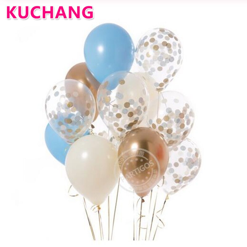 12 Stks/partij 12Inch Goud Roze Blauw Ballonnen Goud Zwart Rood Confetti Bruiloft Verjaardag Party Decor Helium Baby Shower levert